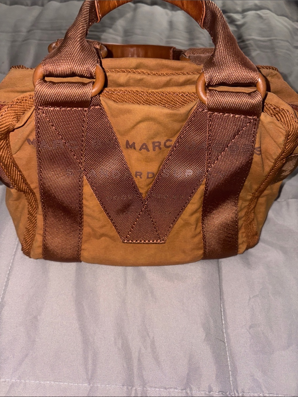 Marc by Marc Jacobs Tan&Brown canvas Tote with Webbing Straps